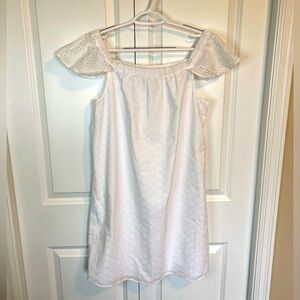 NWOT J.Crew white eyelet off-shoulder dress, size medium